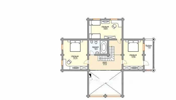 H-300 «Субботино»: план 2 этажа