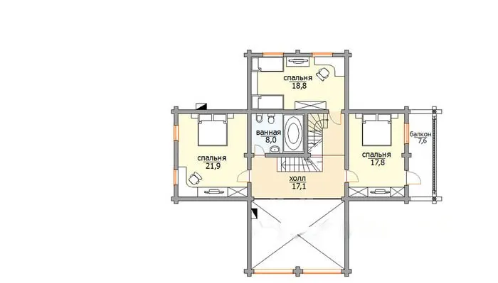 H-3001 «Спарта-3»: план 2 этажа